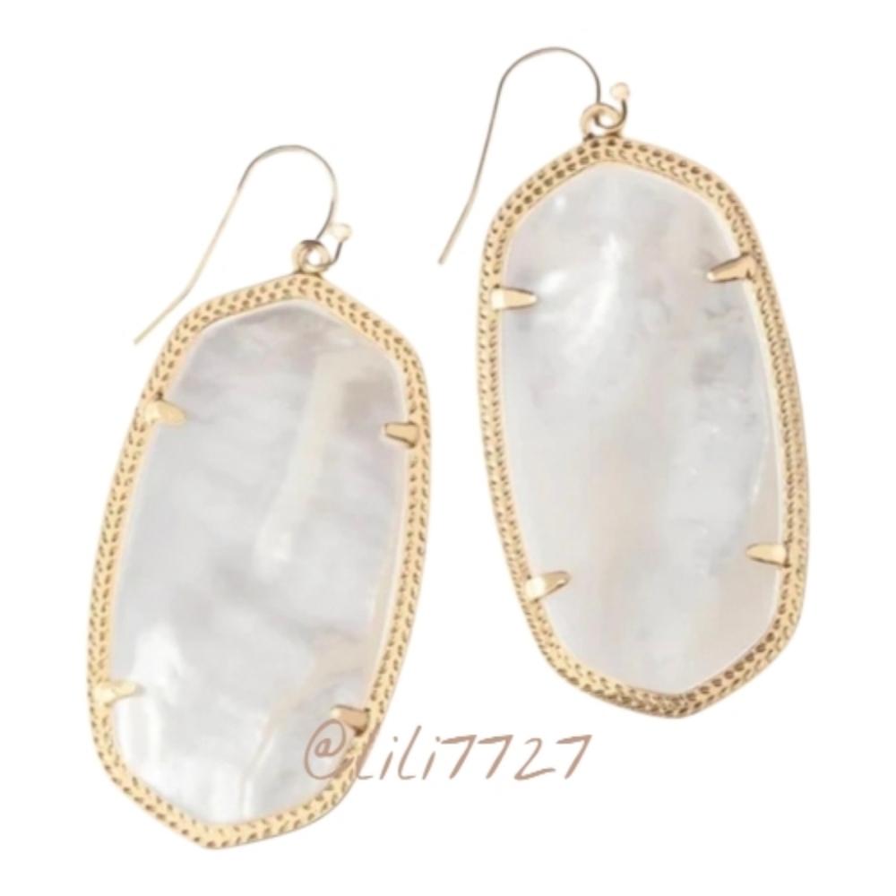 Kendra Scott Dani Large Statement Earrings New Earwires In Real 14kt Gold